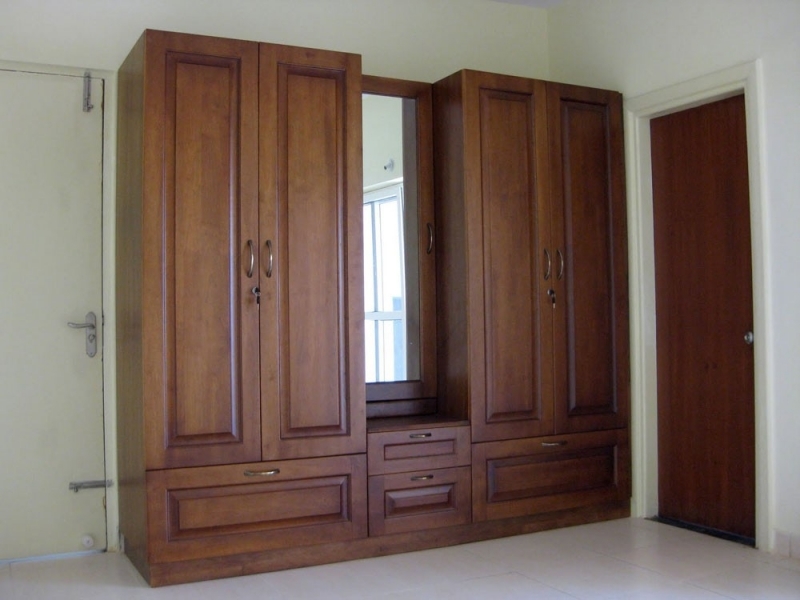 Wooden Wardrobe Designs With Mirror Furniture Vintage Wooden